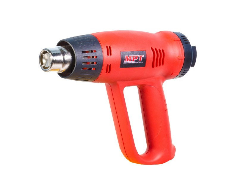 Фен промисловий PROFI 2000 Вт, 60-630*С, 300-500 л/хв, 2 насадки шт. MPT MHG2005V, фото 1