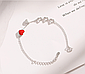 Браслет П'ять сердець: червоне,з фіанітами і три звичайних, срібне покриття 925 проби, довжина 16+4 см, фото 5