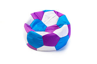 Крісло-м'яч білий з синім і пурпурним від 60 х 60 до 130 х 130 см Вall
