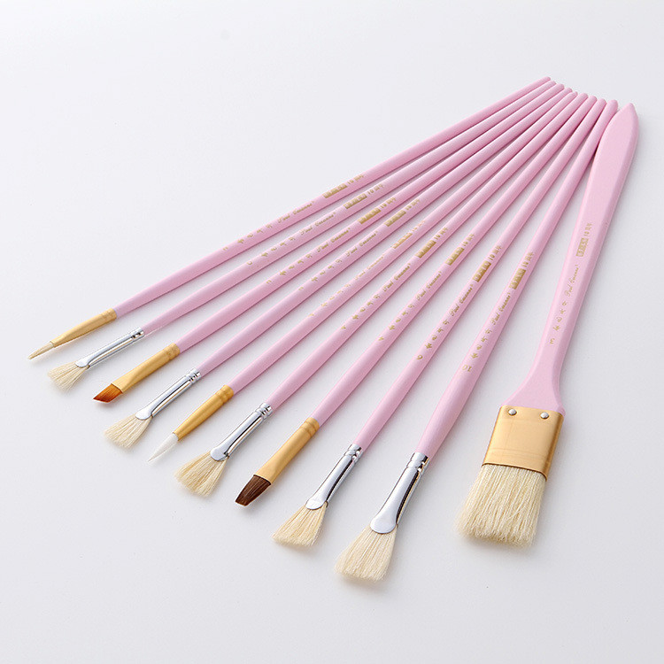 Набір пензлів, щетина, 10 шт., металічна коробка, фото 1