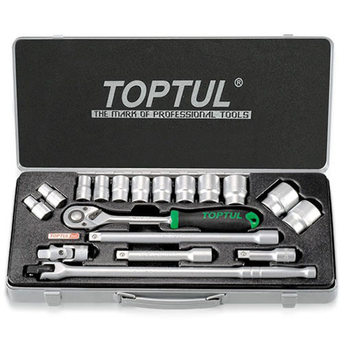 Набір головок з тріскачкою TOPTUL 1/2" 18ед. (6-гр.) GCAD1802, фото 1