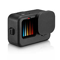 Силіконовий захисний чохол для гопро GoPro Hero 9 Black + ремінець + кришка Чорний