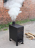 Буржуйка, сталева піч на дровах із варильною поверхнею Bronze, опалювально варильні печі, фото 2