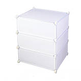 Тумба органайзер на 3 відділення для зберігання речей, Молочно-білий, фото 2