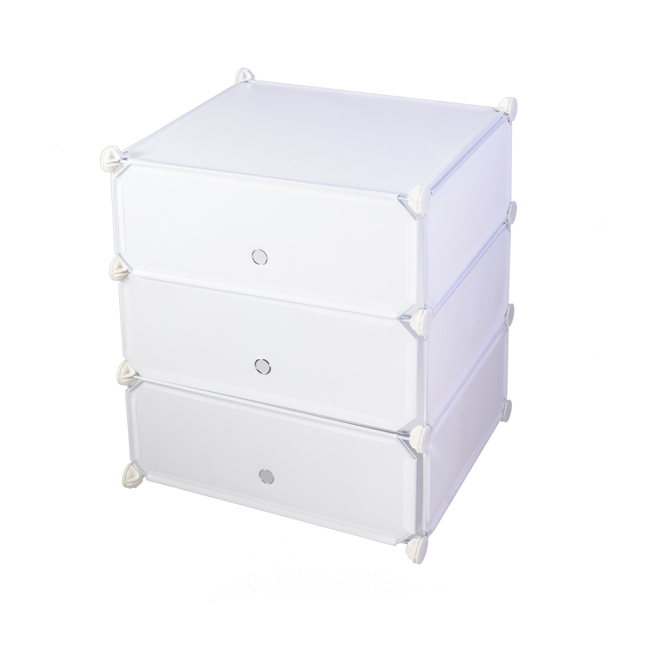 Тумба органайзер на 3 відділення для зберігання речей, Молочно-білий, фото 1