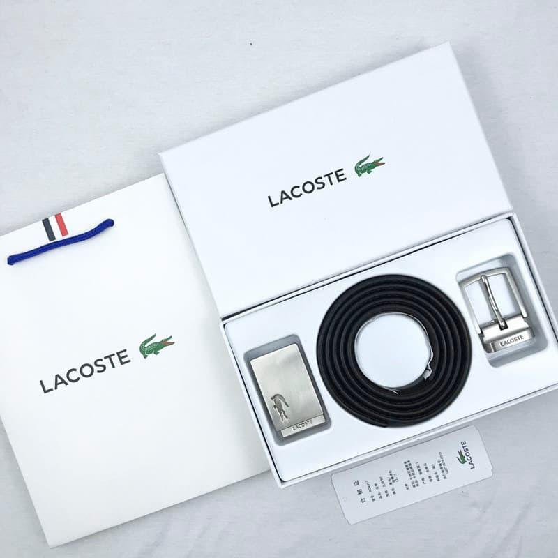 Чоловічий двосторонній шкіряний Ремінь Lacoste
