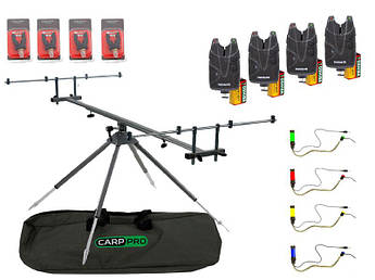 Род-под набір Carp Pro Neo на 4 вудлища + 4 сигналізатори + 4 свінгери + подарунки