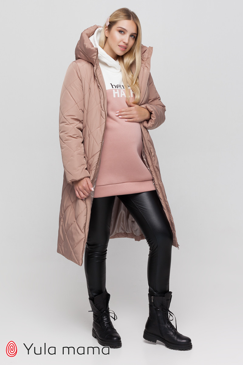 Зимове тепле пальто для вагітних Helsinki OW-40.062 бежеве, розмір 44, фото 1