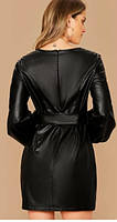 Модне шкіряне плаття чорне, фото 5