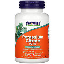 Цитрат калію NOW Foods "Potassium Citrate" 99 мг (180 капсул)