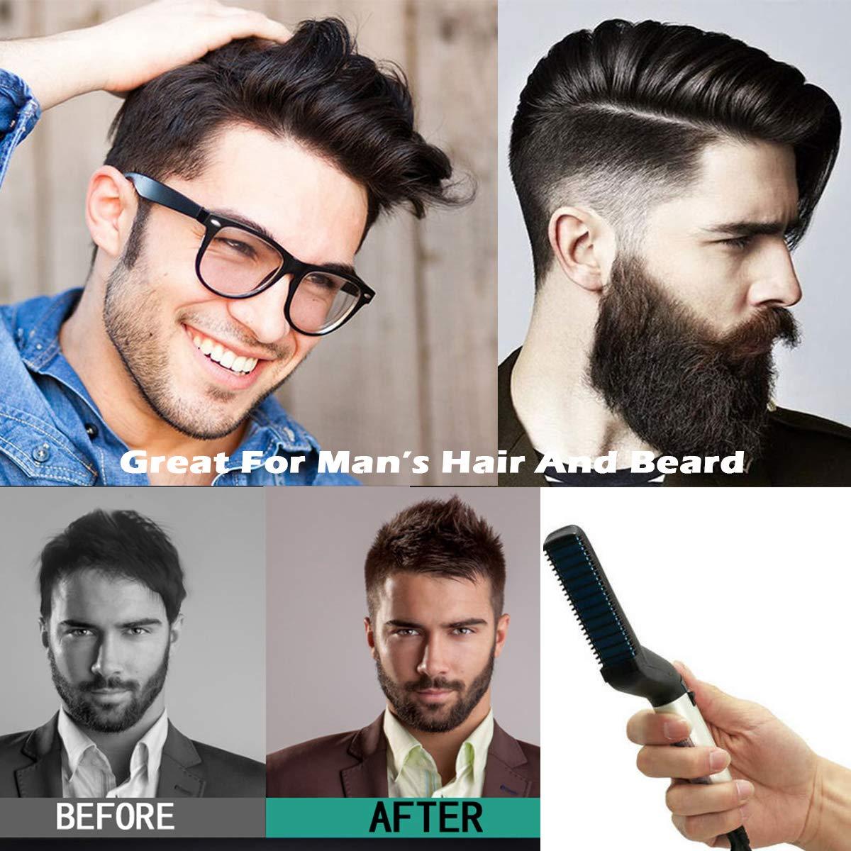 Стайлер для укладки волос и бороды расческа выпрямитель утюжок для мужчин Quick hair styler - фото 3 - id-p1295836093