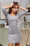 Плаття жіноче коротке срібло розміри S-M-L-XL, фото 2