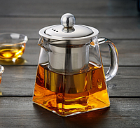 Скляний чайник заварник 950 мл прозорий із фільтром для чаю