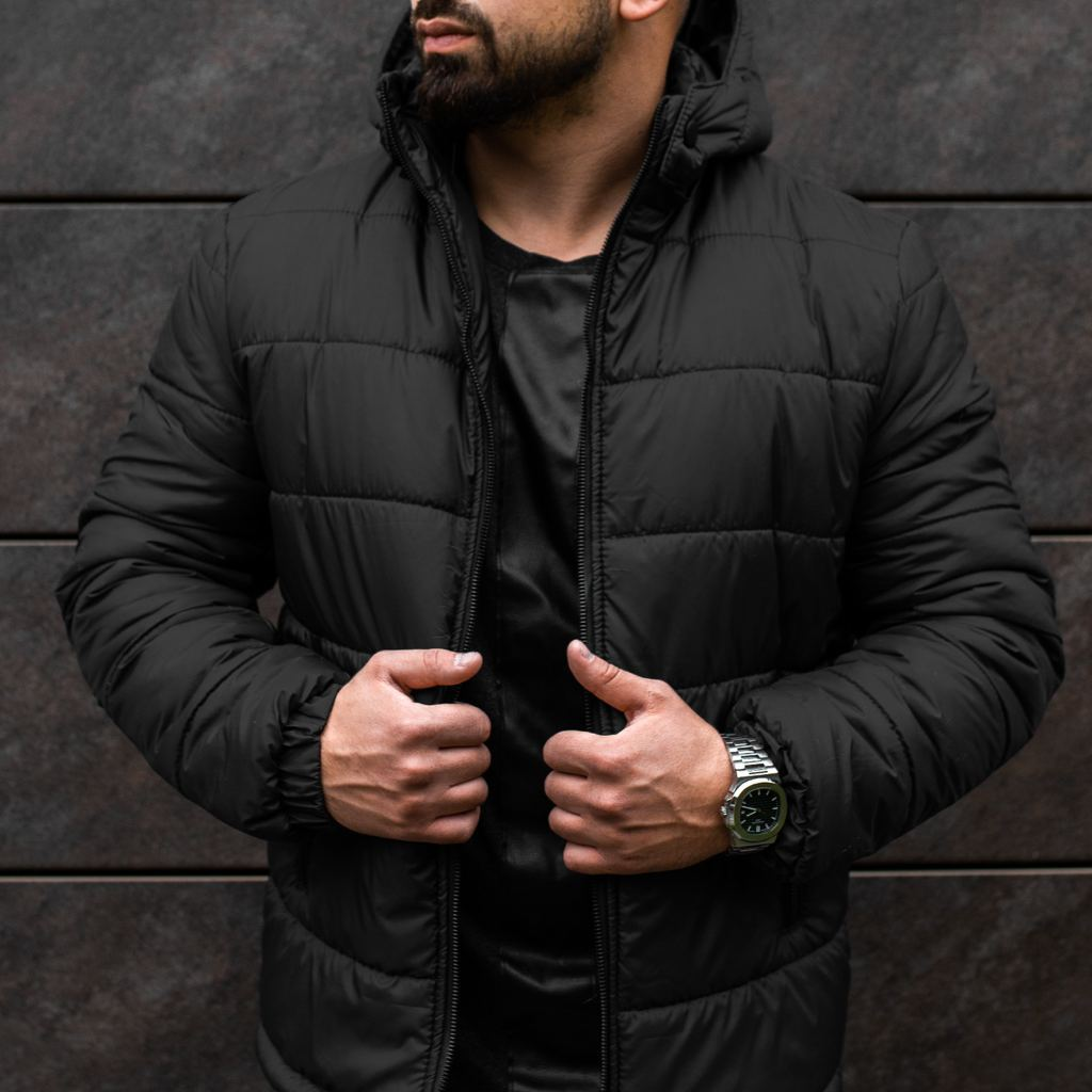 Зимняя куртка мужская стеганая, теплая водонепроницаемая на флисе ...