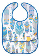 Слюнявчик пластиковый мягкий с карманом Canpol babies Wild Nature, бирюзовый 9/234_tur