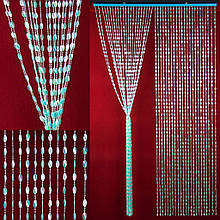 Штора декоративна пластикова Листик Д79 блакитний ( ширина 0,90 метра висота 2 метри )