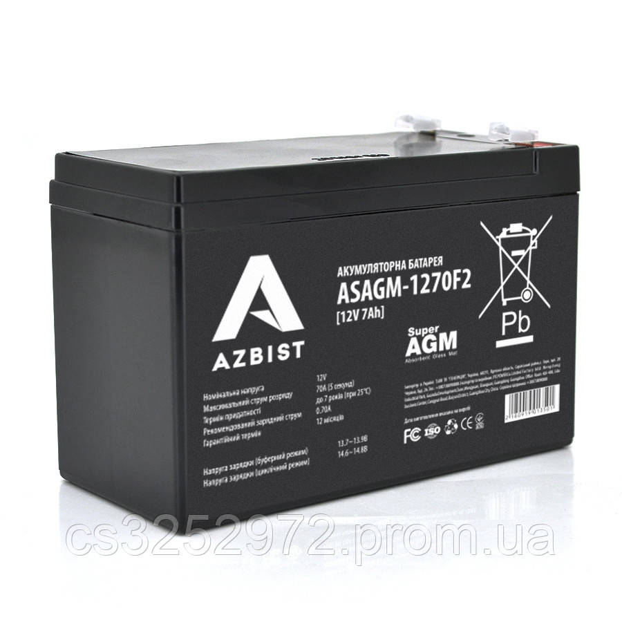 Мультигелевий акумулятор Azbist ASAGM-1270F2 (12V, 7 Ah)