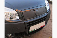 Зимняя накладка на решетку радиатора Fiat Doblo 2005-2011 (Верх) матовая