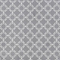 Ткань для штор, римских штор, скатерти и декора белый геометрический узор на сером водоотталкивающая