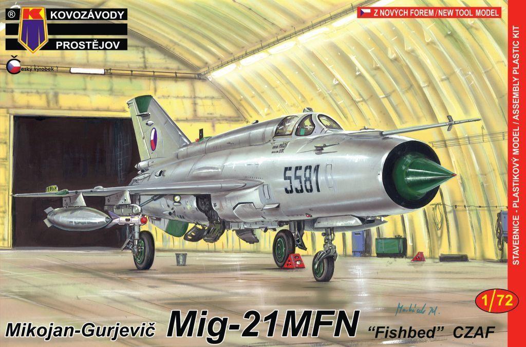 Пластикова модель 1/72 Kovozavody Prostejov 0087 Радянський винищувач МІГ-21МФН "Fishbed" CzAF, фото 1