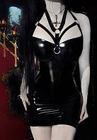 Платье женское виниловое в стиле "Gotik" Черный, XL
