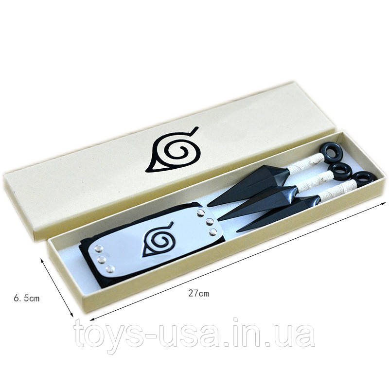 Набір аксесуарів Наруто 2в1: куна, налобний протектор - Naruto Cosplay Set with white headband