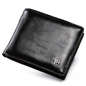 Класичний чоловічий шкіряний гаманець BOSTANTEN чорний код 61-2