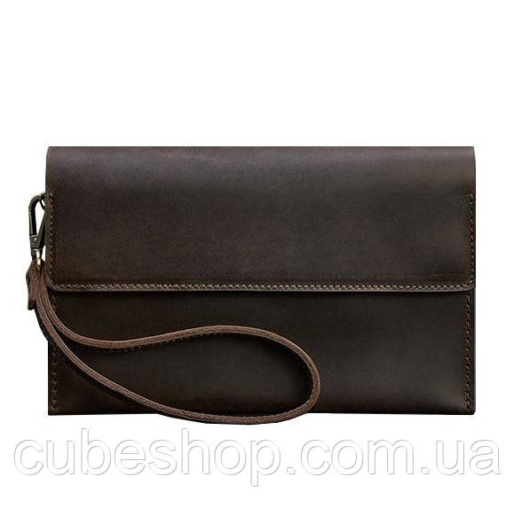 Шкіряний чоловічий клатч-барсетка 3.0 (темно-коричневий), фото 1