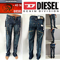 Мужские синие джинсы с карманами, молодежные, Diesel Denim.