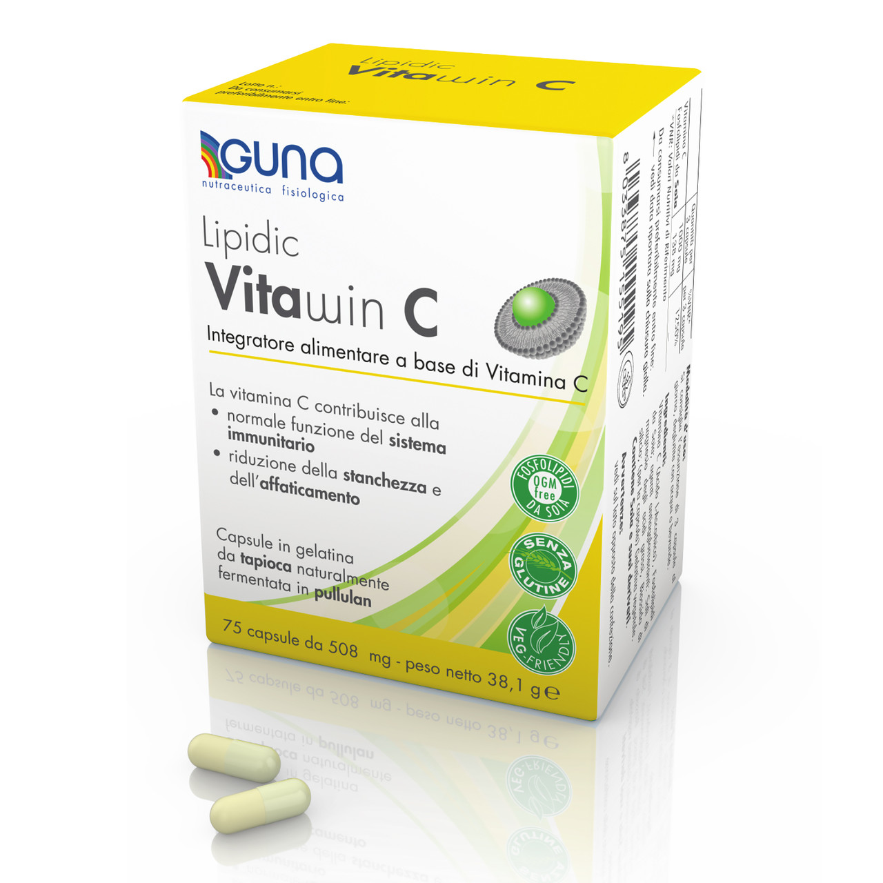 Lipidic Vitawin C GUNA (Італія) 75 капсул 38 р Вітамін С в біодоступність формі