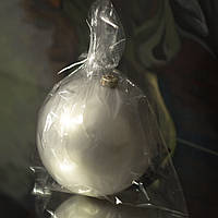 Новорічна велика куля на ялинку, діаметр-15 см, білий перламутровий.