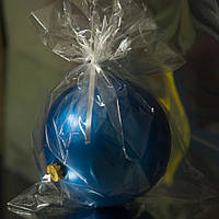 Новорічна велика куля на ялинку, діаметр-15 см, синій