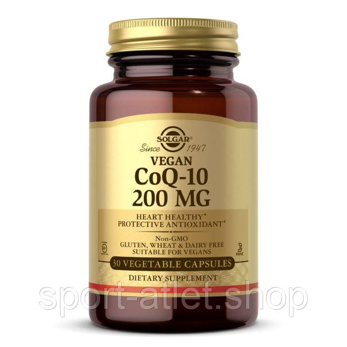 Натуральна добавка Solgar Vegan CoQ-10 200 mg, 30 вегакапсул