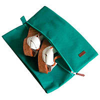 Об'ємна сумка-пильовик для взуття на блискавці HO-02-lazur (Лазур)