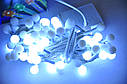 Світлодіодна гірлянда LED Balls 100 White білий провід, фото 8