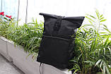 Рюкзак Roll Top / Рюкзак чоловічий - жіночий / Рюкзак для Ноутбука / Рюкзак чоловічий чорний / рюкзак міський, фото 9