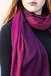 Великий фіолетовий двосторонній кашеміровий палантин LEONORA, фото 3