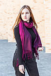 Великий фіолетовий двосторонній кашеміровий палантин LEONORA, фото 4