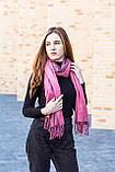 Великий рожевий двосторонній кашеміровий палантин LEONORA, фото 3