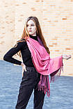 Великий рожевий двосторонній кашеміровий палантин LEONORA, фото 2