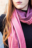 Великий рожевий двосторонній кашеміровий палантин LEONORA, фото 4