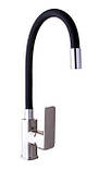 Змішувач для кухні DOMINO MALIBU DMM-203 LR-StSTEEL-BLACK чорний гнучкий, фото 4