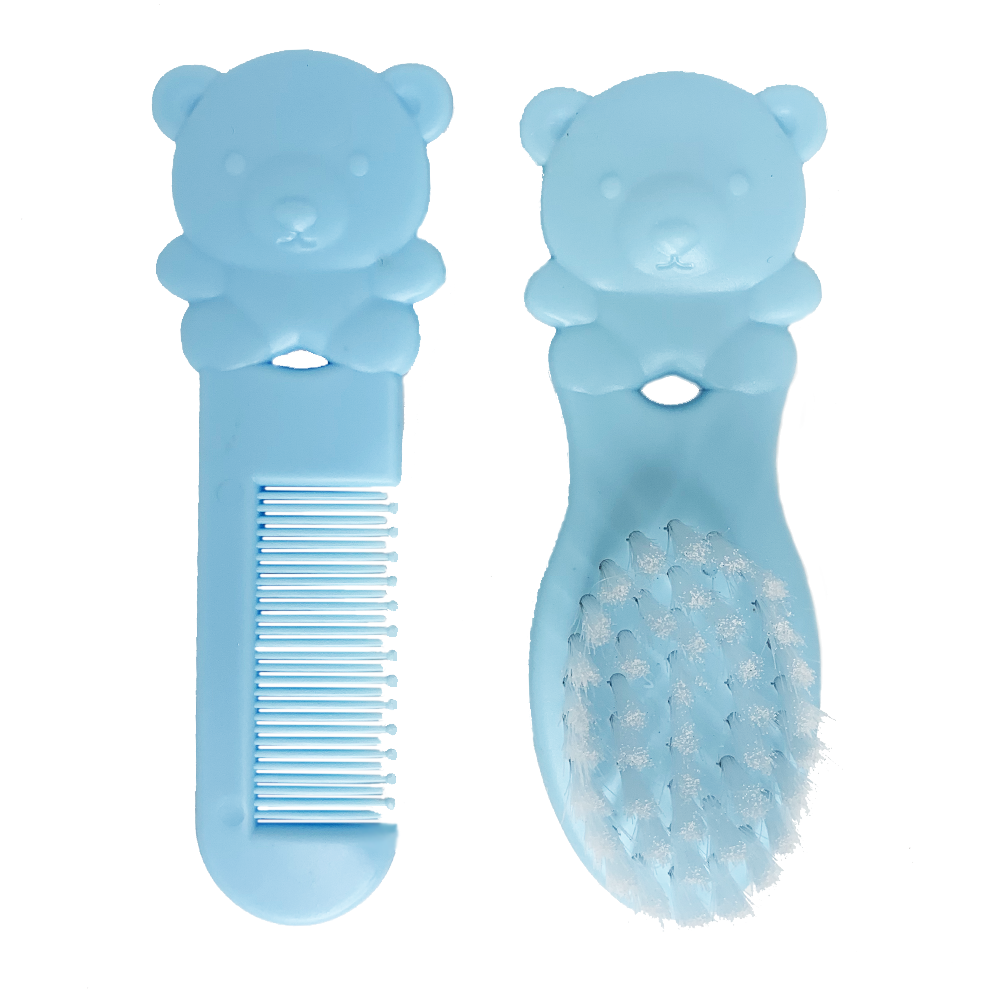 Дитячий набір щітка і гребінець для новонароджених (блакитний)