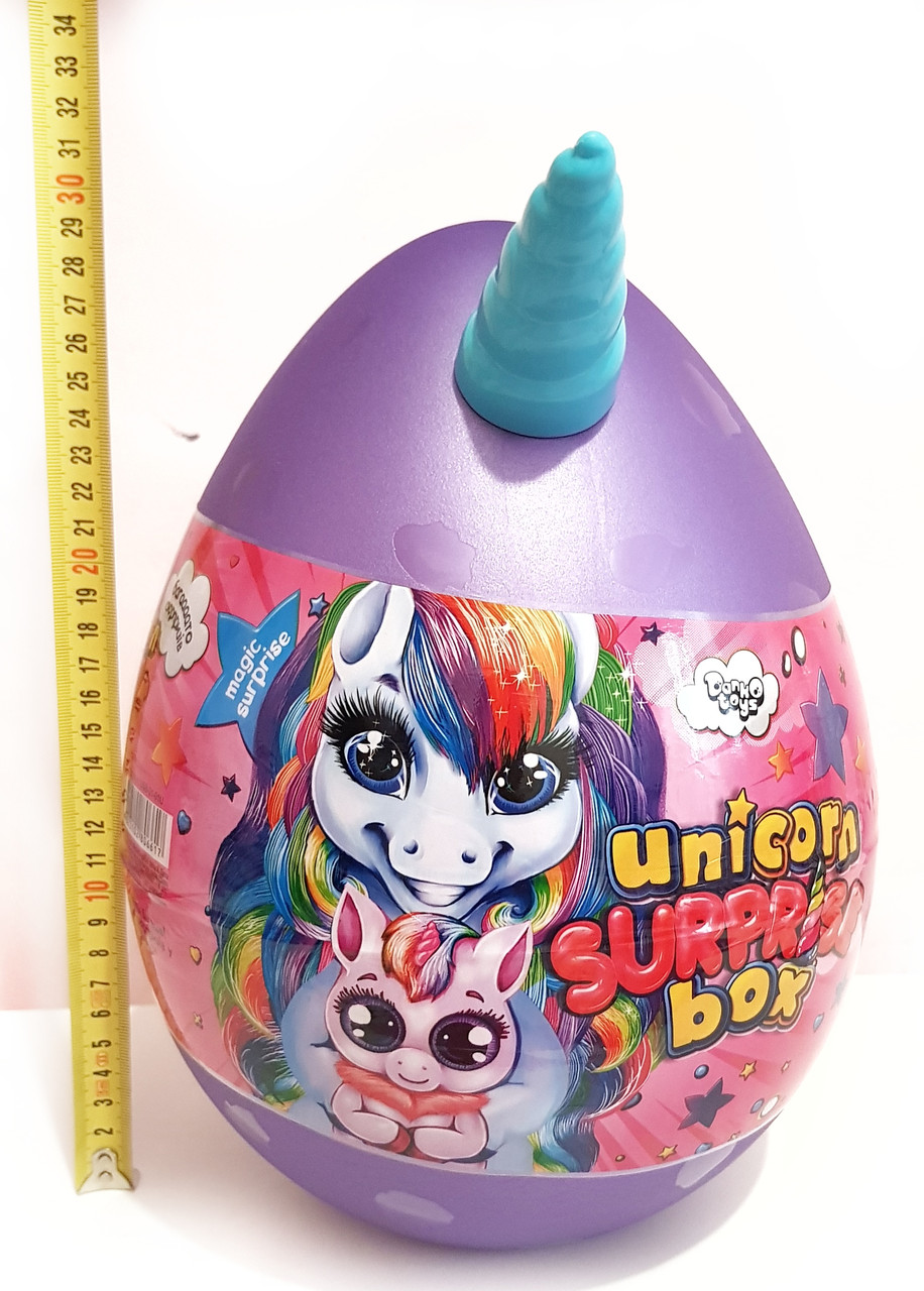 Яйце Єдинорога Danko Toys Unicorn Surprise Box 30 см 15 сюрпризів Дитячий ігровий набір для творчості