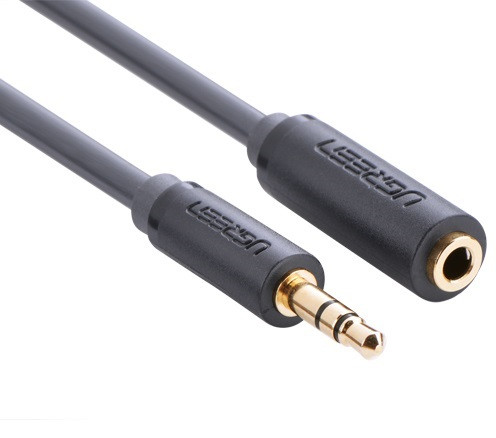Кабель аудио Ugreen 3.5 mm удлинитель 0.5М PVC Black (AV124)