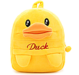 Дитячий рюкзак "Каченя Смайл" для улюблених малюків жовтий середній для садка для прогулянки м'який велюр, фото 5