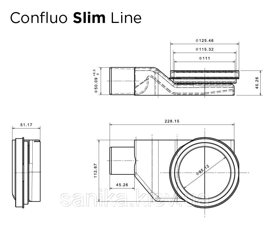Душевой канал Pestan Confluo Slim Line с декоративной вставкой матовый хром 550 мм - фото 10 - id-p730842953