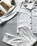 Жіноча піжама штанами тепла білого кольору V. Velika, фото 4