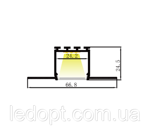 Профиль светодиодный врезной с рассеивателем LP6625 - фото 3 - id-p1296202159