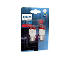 Світлодіодні лед лампи Philips Ultinon Pro3000 P21/5W (BAY15D) сигнальні 12В, червоні ОРИГІНАЛ 11499U30RB2, фото 3